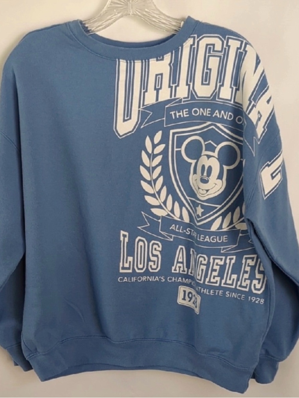 Disney Mickey Mouse Los Angeles Graphic Blue Sweatshirt Size Small
